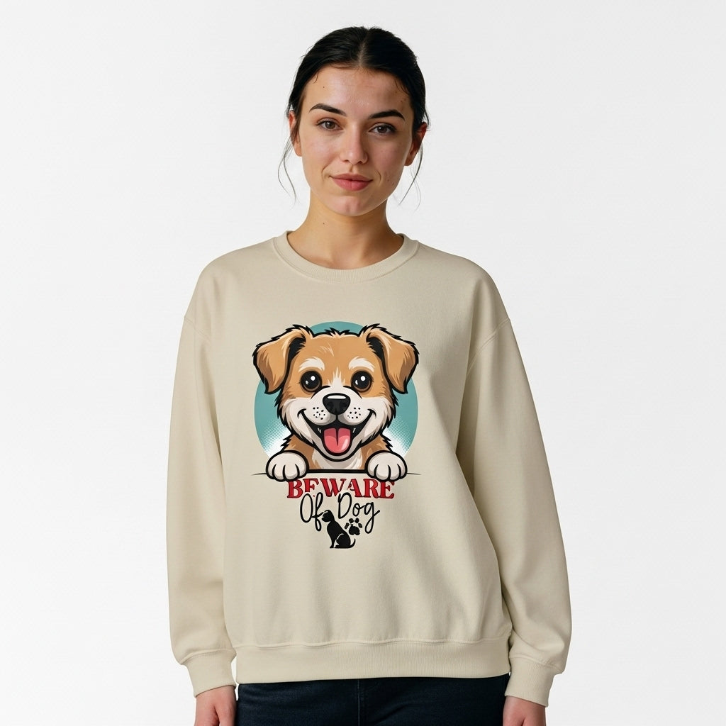 Beware of Dog Cute Puppy Crewneck Sweatshirt