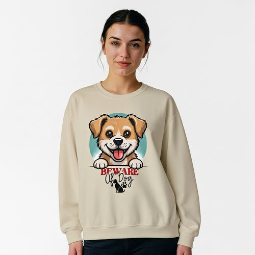 Beware of Dog Cute Puppy Crewneck Sweatshirt