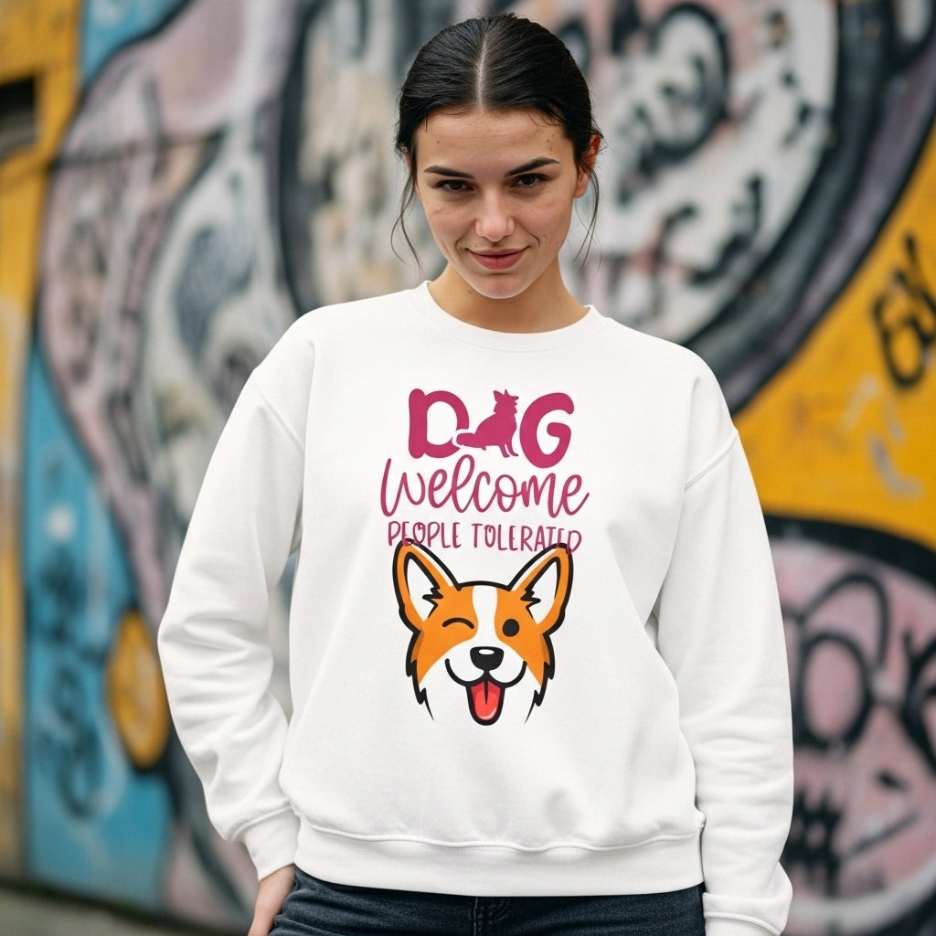 Corgi Dog Welcome Sweatshirt – Cute Pembroke Welsh Corgi Crewneck