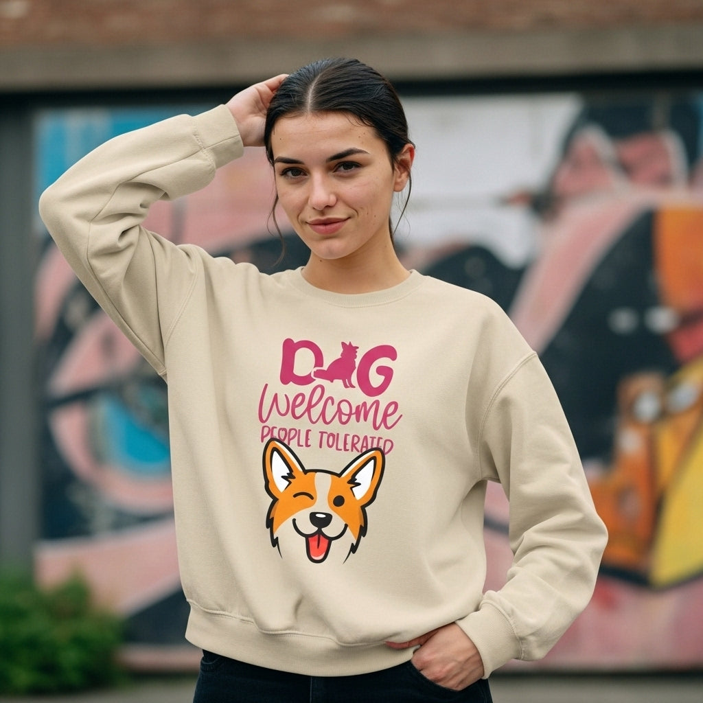 Corgi Dog Welcome Sweatshirt – Cute Pembroke Welsh Corgi Crewneck