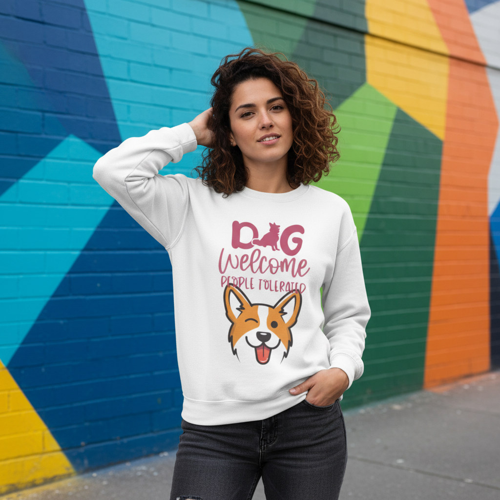 Corgi Dog Welcome Sweatshirt – Cute Pembroke Welsh Corgi Crewneck