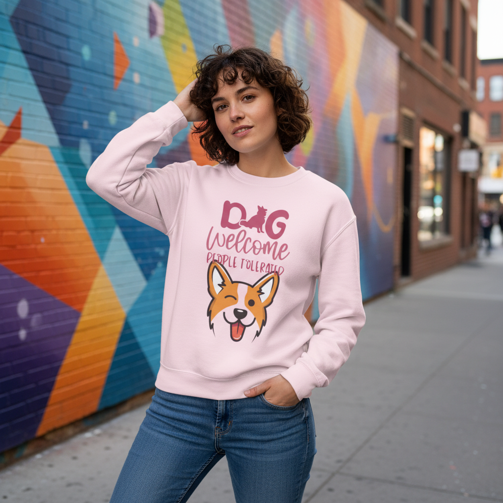 Corgi Dog Welcome Sweatshirt – Cute Pembroke Welsh Corgi Crewneck