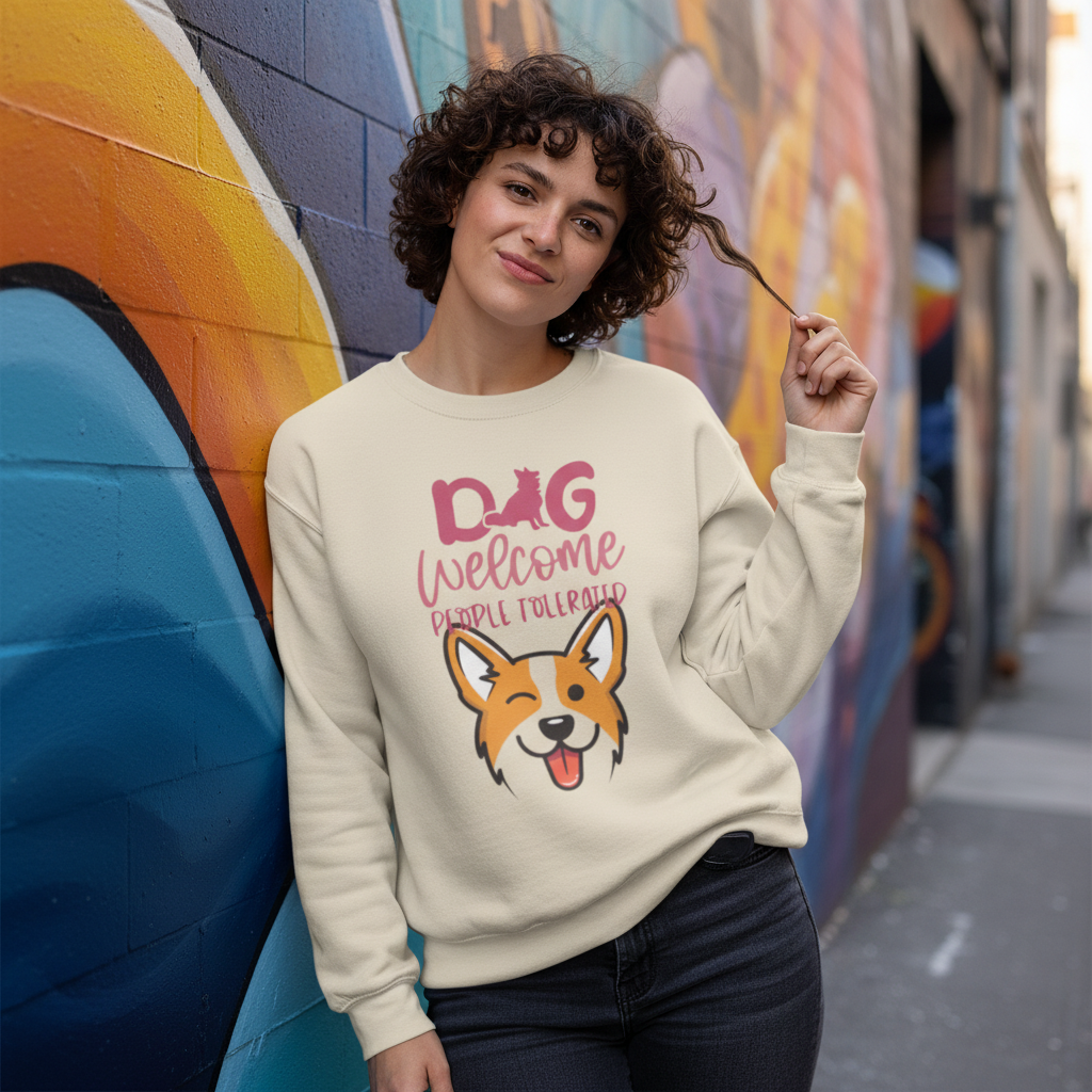 Corgi Dog Welcome Sweatshirt – Cute Pembroke Welsh Corgi Crewneck
