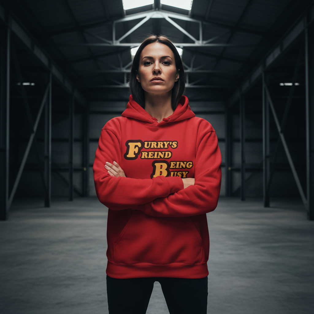 'Furry's Friend Being Busy' Hoodie – Cute Retro Pet Lover Sweatshirt