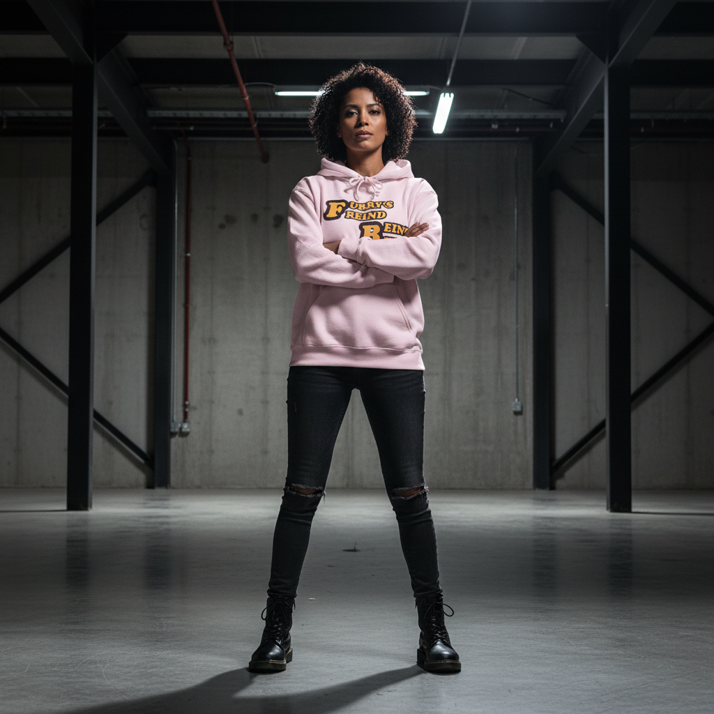 'Furry's Friend Being Busy' Hoodie – Cute Retro Pet Lover Sweatshirt